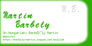 martin barbely business card